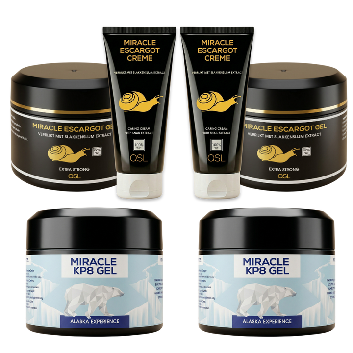 Combideal: 2× Escargot Gel 250 ml + 2× Escargot Crème 200 ml + 2× KP8 Gel 250 ml